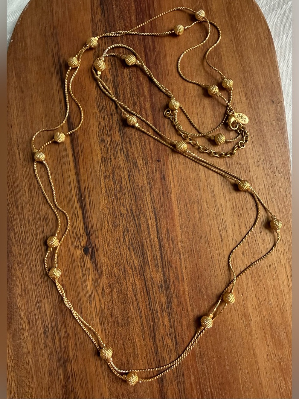 Long Joan Rivers Gold-Tone Beaded Long Layered Necklace Stations 1 strand